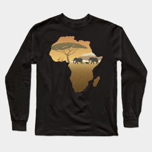 Africa Map Landscape Long Sleeve T-Shirt